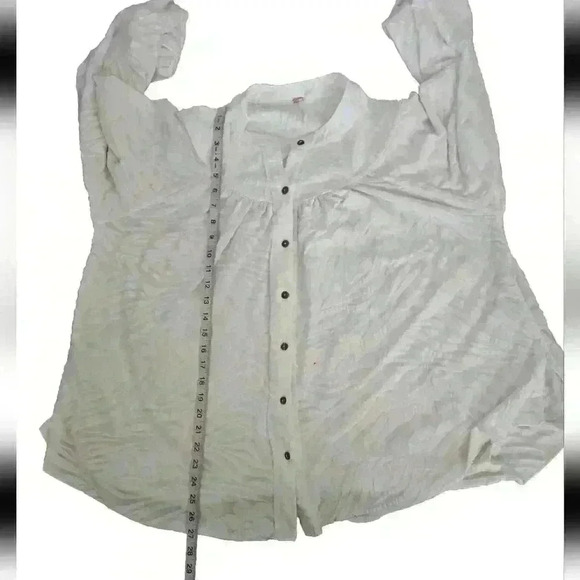 Free People Womens White Cant Stop Dreaming Oversized Blouse S - Picture 13 of 15